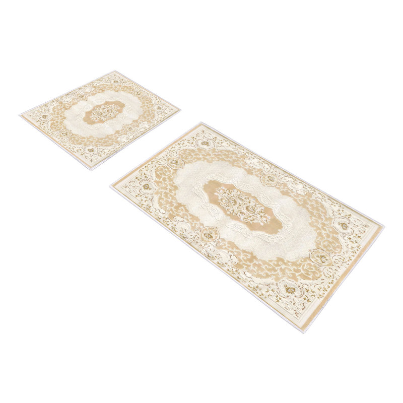 Ensemble de tapis de bain 2 pièces Blanchette, Beige / brun
