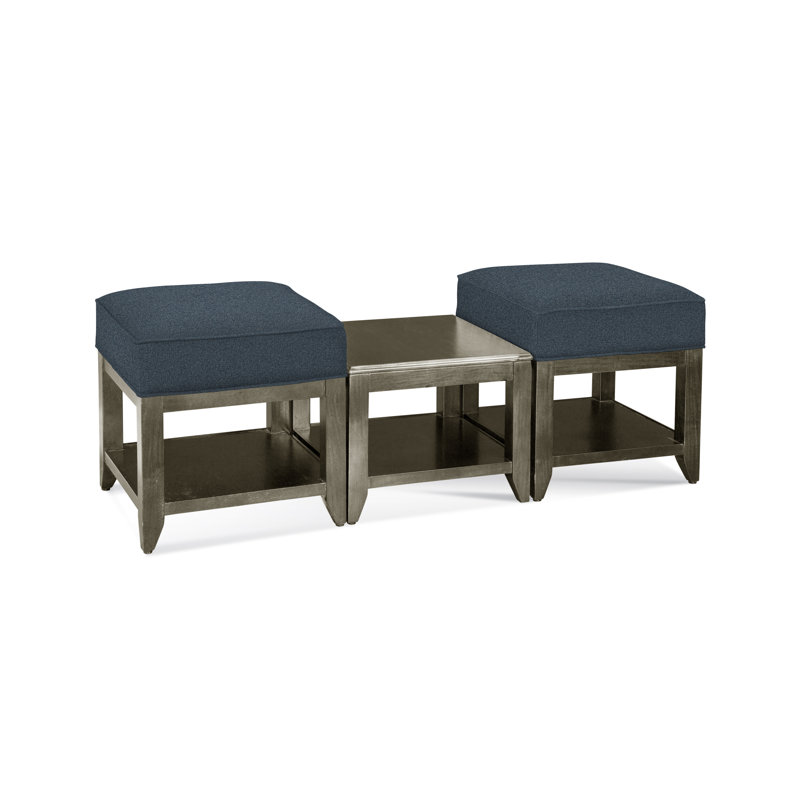 Elements Upholstered Cube Ottoman, Basic Blue; 0317-63, Stone Hearth