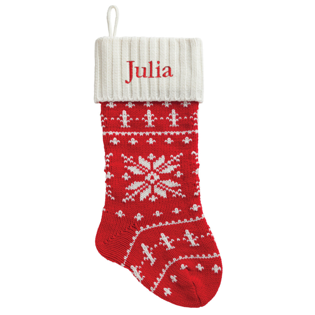 Knit Snowflake with Custom Name Stocking The Holiday Aisle®
