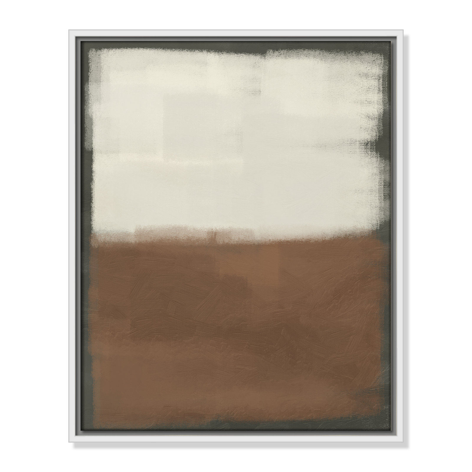 Alabaster Burst 2 - Floater Frame Print on Canvas, 21.5" H x 17.5" W x 2" D, White 