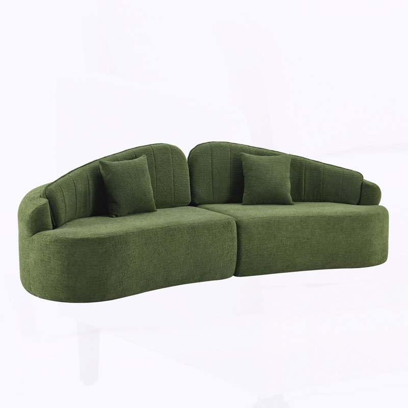 Canapé pour salon, chambre à coucher, bureau d'appartement, Tissu vert