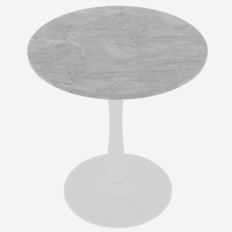 Table basse de 27,56 pouces de diamètre - 28,35 po de hauteur, table d'appoint de salon polyvalente, Gris, Blanc