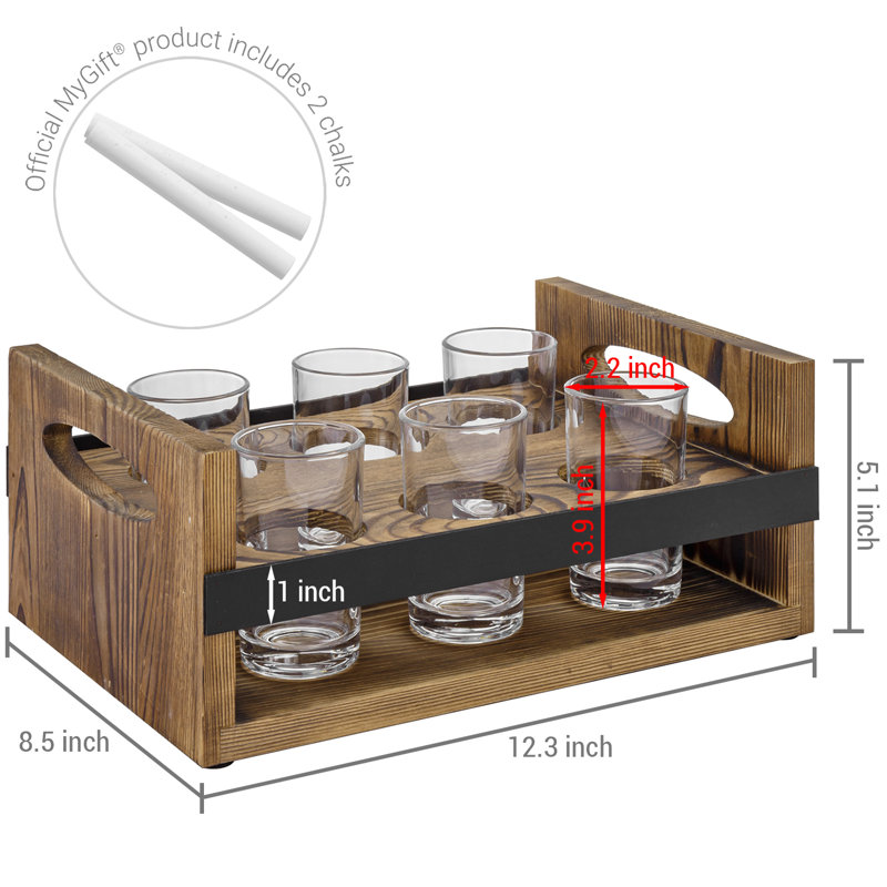 6 Piece 148ml Shot Glass Set, Brown
