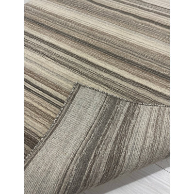 Runner 70 cm x 240 cm Striped Wool Hand Knotted Area Rug