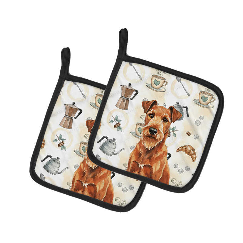 Paire de cafetières Irish Terrier