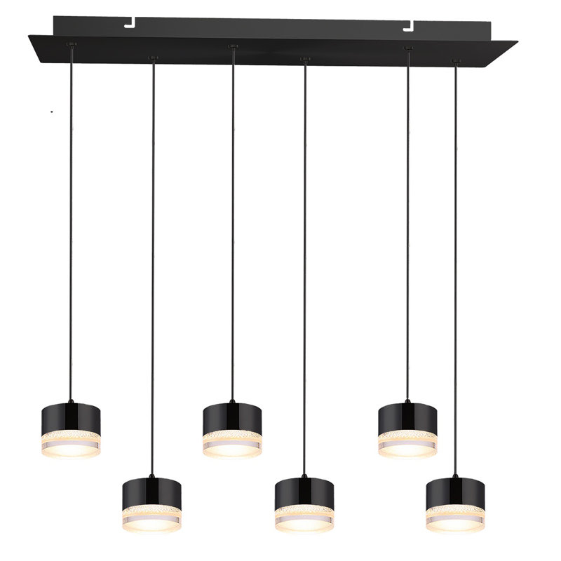 Luminaire suspendu tambour 6 lumières Barnsdall, Noir mat
