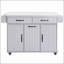 Îlot de cuisine polyvalent avec rangement pour poubelle, abattant, support à épices, porte-serviettes et tablette réglable sur roulettes-515110238