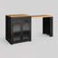 Table de comptoir extensible avec roues, table de bar avec prise de courant intégrée, tiroirs double face (chaises non incluses)-1857844087
