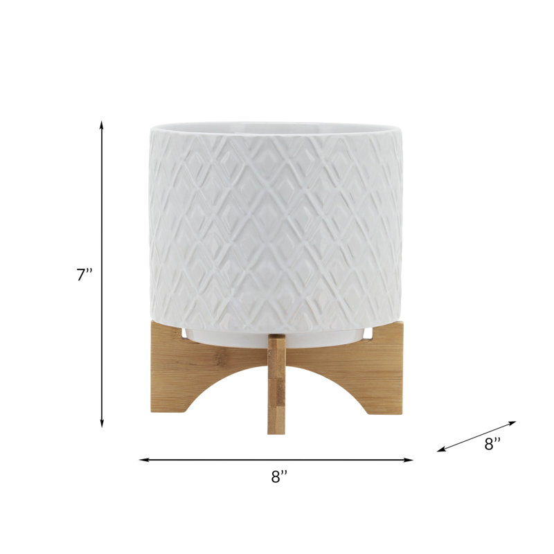 Exquisite Ceramic Planter With Stand, Versatile For Indoor And Outdoor Decor, Enhancing Any Space With Style And Functionality.