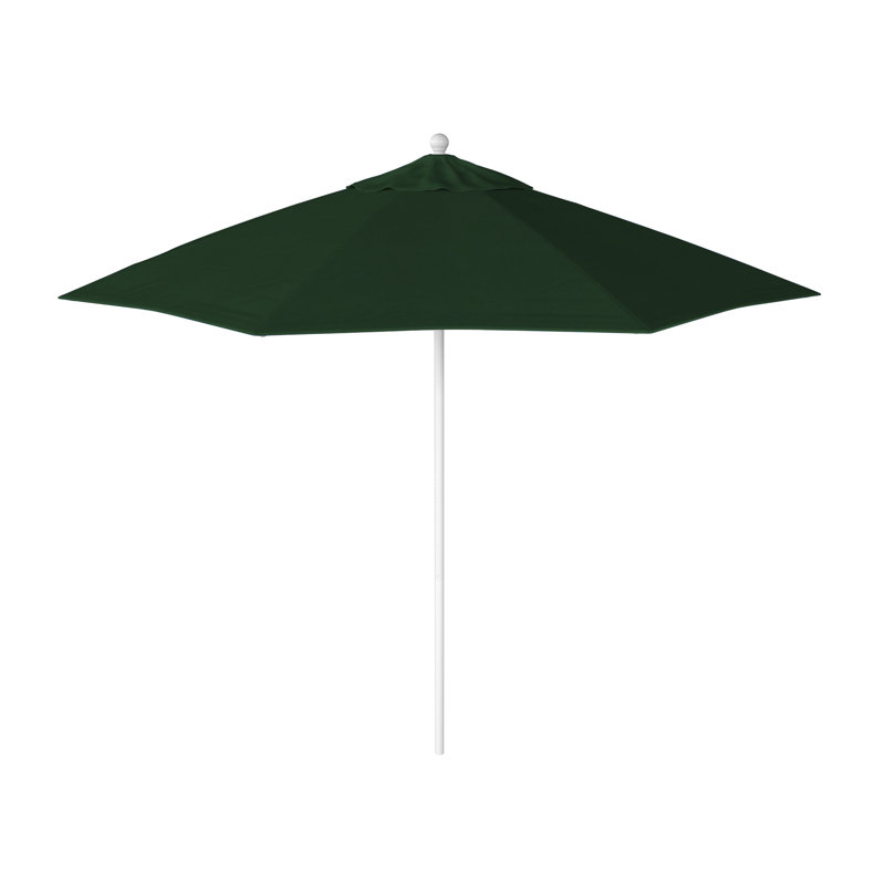 Parasol de marché octogonal 9 pi Willa, Toile Sunbrella® vert forêt, Matted White
