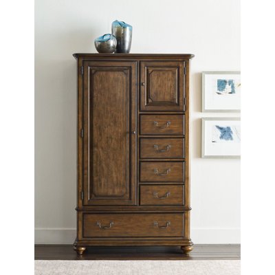 Skylinn 5 Drawer 44"" W Solid Wood Gentleman's Chest -  Canora Grey, CB73CADA354B43D68D3D8B8131AA3C10