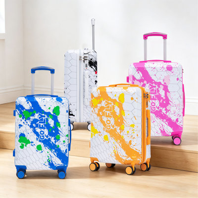 20 Inch PC Spinner Wheel Luggage, Carry on Suitcase, With Printed pattern and Combination Lock