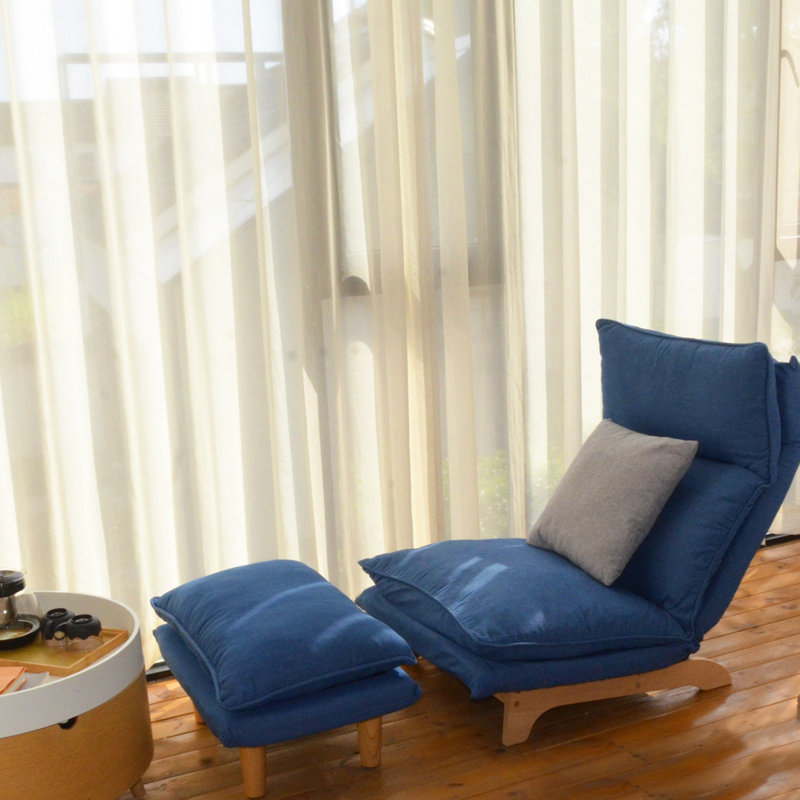 Agatha Upholstered 27.56'' Reclining Sofa, Blue Fabric