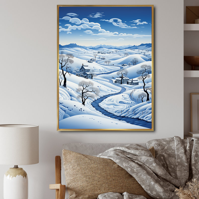 Snow Winters Solitude IV - impression, H 44 po x l 34 po x P 1,5 po, Cadre flottant doré