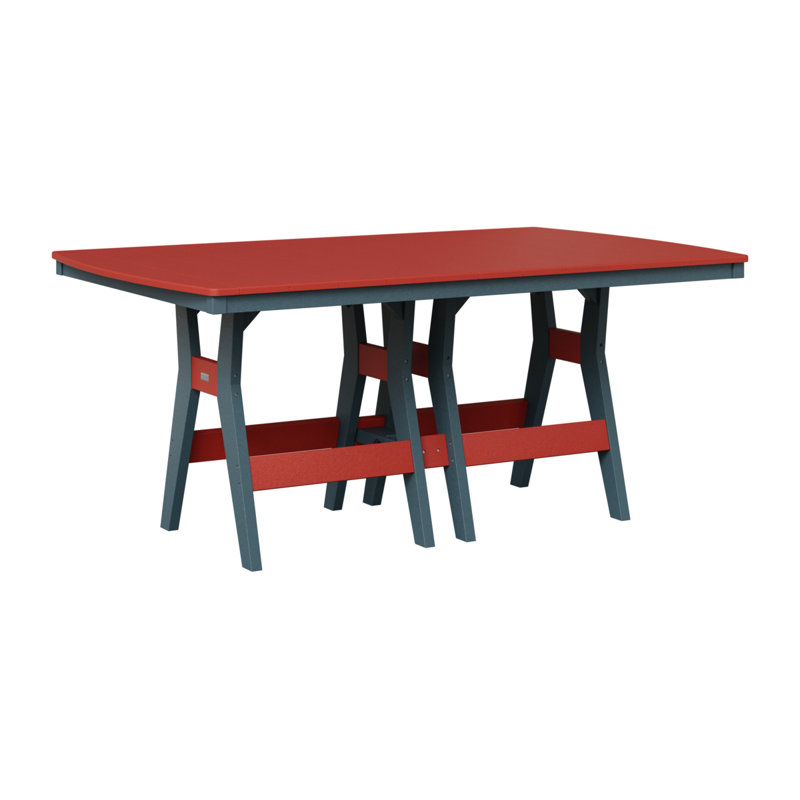 Harbor Outdoor Dining Table, Slate, 30.37" H x 72" W x 44" D, Scarlet Red