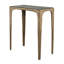 Table d'appoint, marbre marine rectangulaire, aluminium laiton antique, 23 po