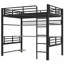 Structure de lit mezzanine polyvalente en métal avec tablette de rangement et lumière DEL, parfaite pour les joueurs et pour économiser de l'espace