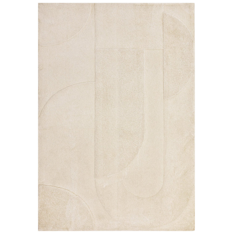 Claverton Cozy Geometric Tufted Ivory Area Rug