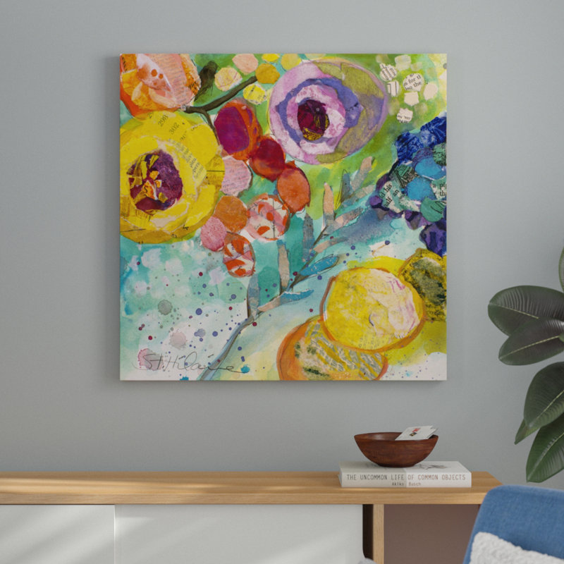 Bold Blooms II by Elizabeth St. Hilaire - Wrapped Canvas Painting, 30cm H x 30cm W, Wrapped Canvas