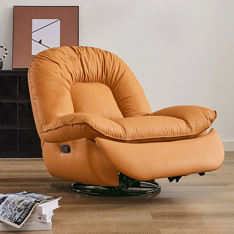 Latoyla Faux Leather Recliner, Orange