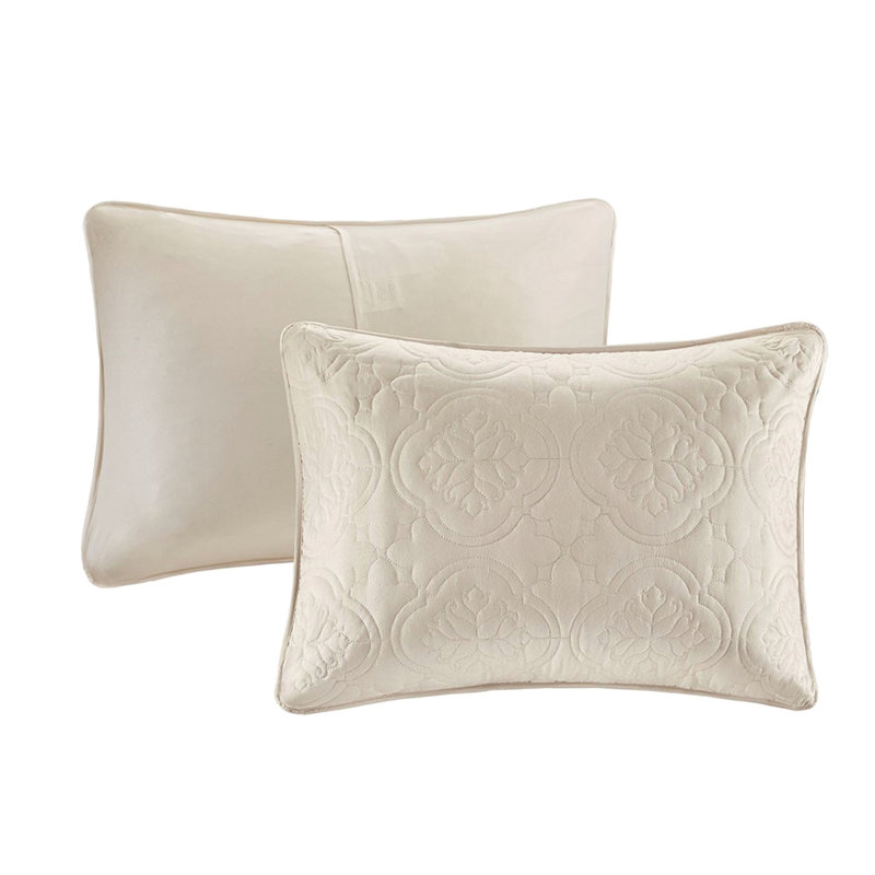 Couvre-lit 3 pièces crème pour lit très grand / très grand - et literie sophistiquée lavable à la machine facile à nettoyer