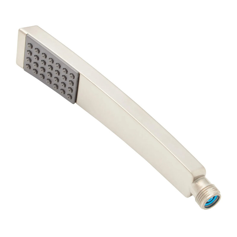 Contemporary Square Hand Shower and Hose 1.8 GPM, Brushed Nickel