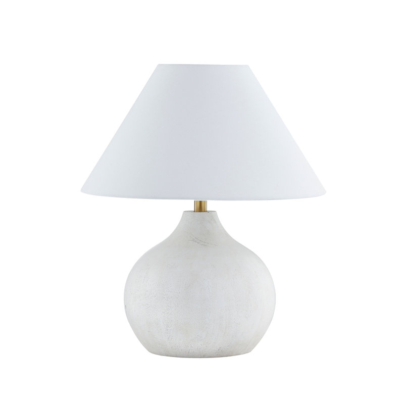 Lampe de table 24 "avec abat-jour en tissu Emmaly, blanc / ivoire (ensemble de 2)