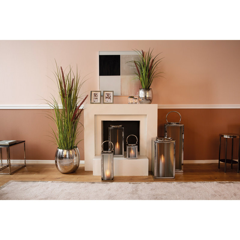 Malaga Lantern Fluted Glass Silver