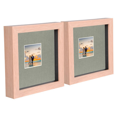 Shadow Box Picture Frame - Set of 2 with Mat