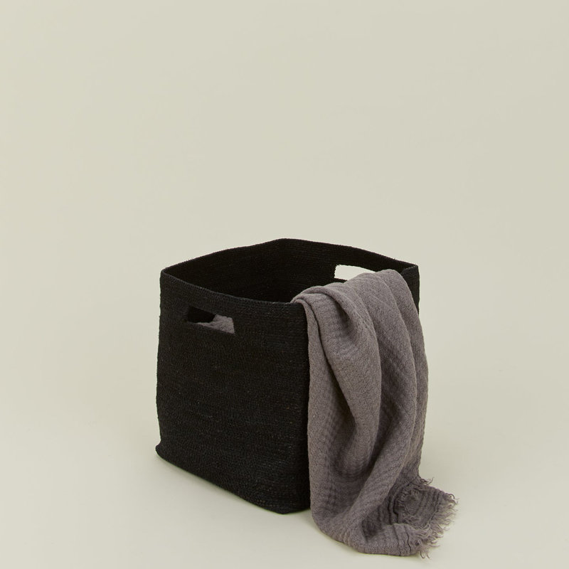 Essential Laundry Basket with Handles, Black