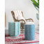 Tabouret de jardin bleu, table d'appoint Capiz