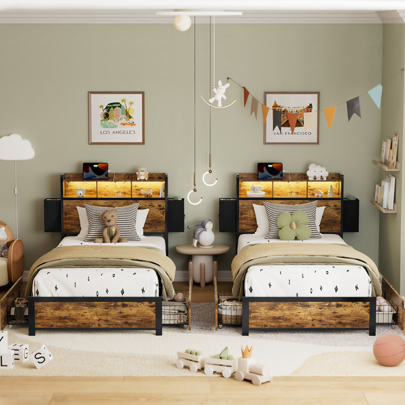 Antioch Bed, Twin, Brown