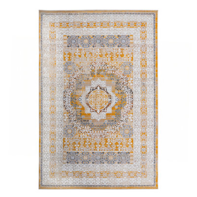 8X10 Cream/Ivory /Medallion Non-Shedding Living Room Bedroom Dining Home Office Stylish And Stain Resistant Area Rug