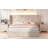 Upholstered LED Bed Frame with Storage Drawers and Wingback Headboard-66379557-66379555