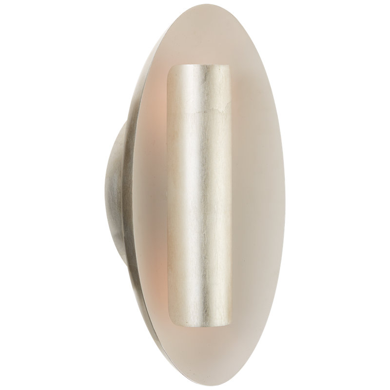 Aura 2 - Light Flush Mounted Sconce, Burnished Silver Leaf/White, White