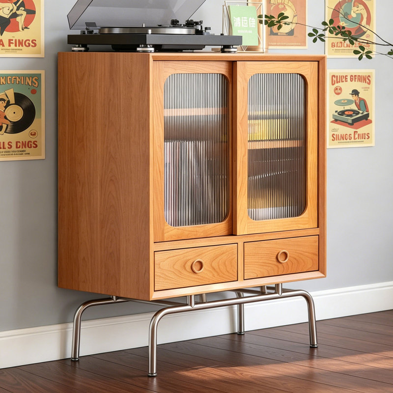 Simple solid wood storage accent chest, 34.25" H x 31.49" W x 15.74" D