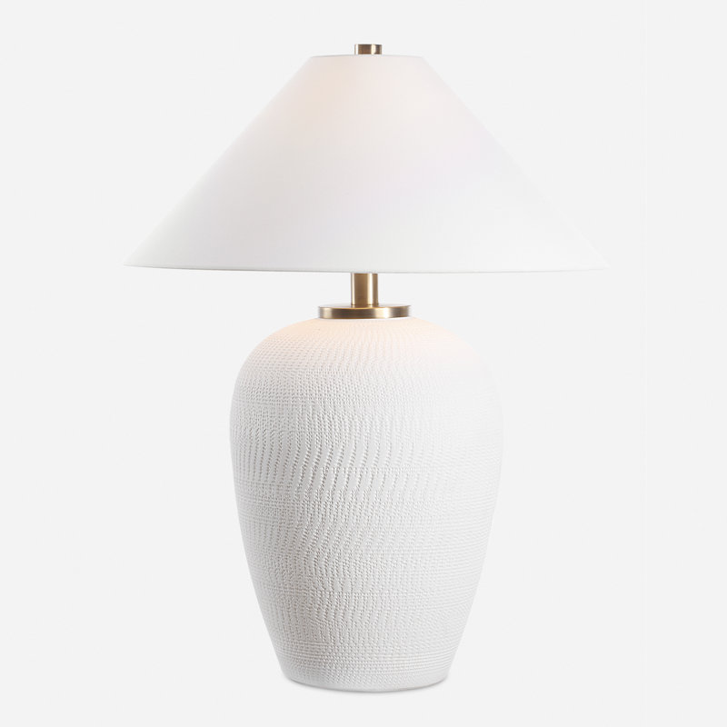 Vandita Matt White Table Lamp