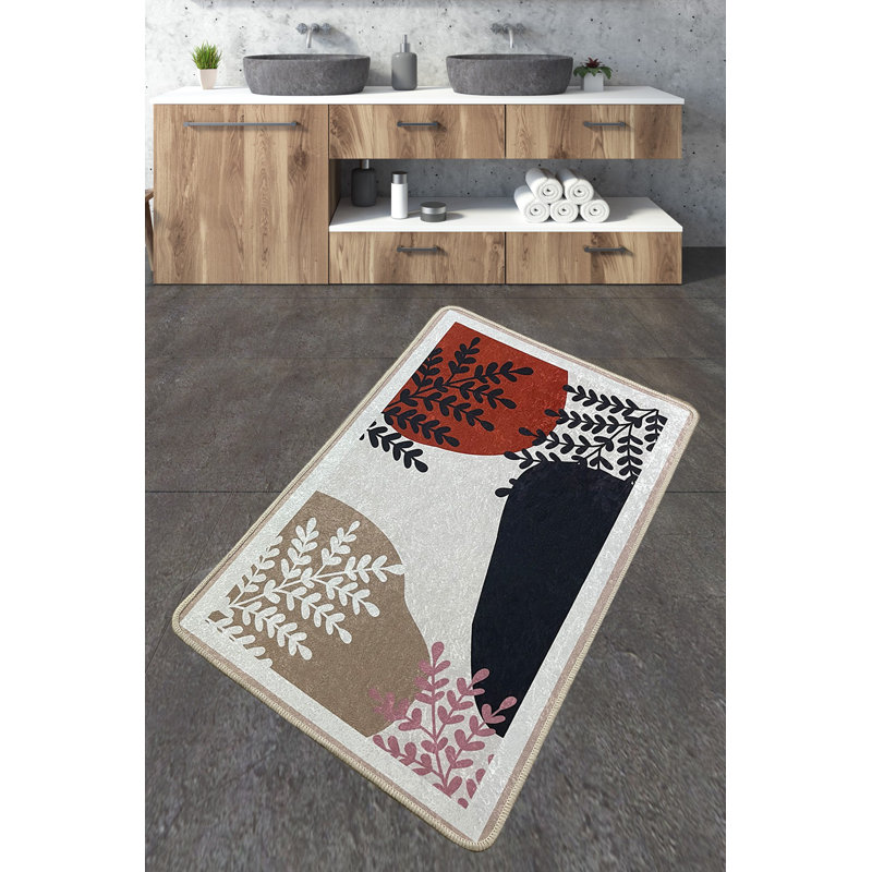 Tapis de bain antibactérien, antidérapant, 2,3 x 4,0 pieds | 100% polyester, hauteur des poils: 0,4 pouce, 20,5 oz / pied carré | Lavable à la machine, facile d'entretien, parfait pour la sécurité et le confort de la salle de bain | Durable et élégant pour la maison