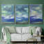 Island Dusk, ensemble de 3 toiles encadrées-97792139-97792140