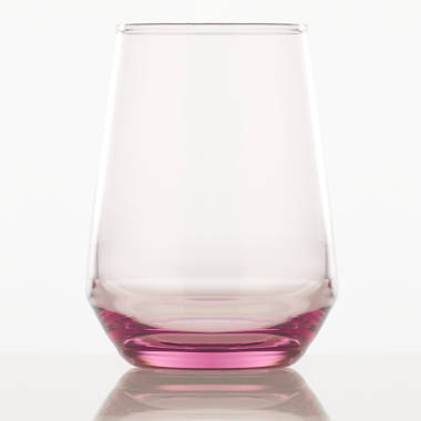 LAV Gaia 6-Piece Multi Colored Stemless Wine Glasses Set, 16 oz