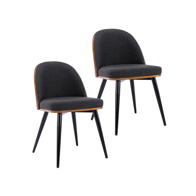 Dobbin Fabric Mid-Century Dining Chair, Dark Grey