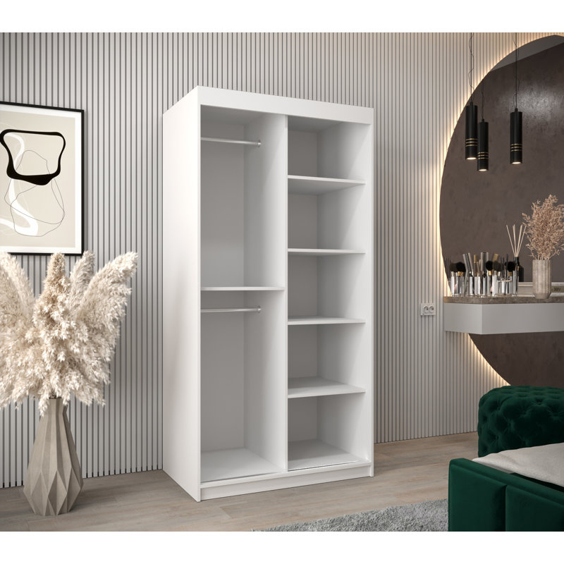 Karren 2 Door Manufactured Wood Wardrobe, White Matt