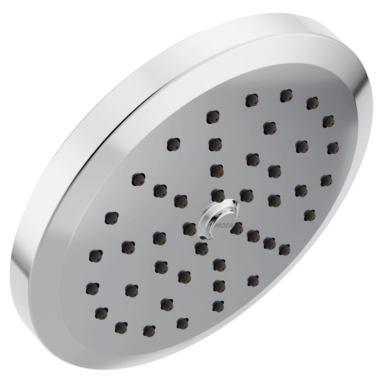 Moen One-Function 6-3/4 Inch Wide Diameter Rain Showerhead with Immersion Rainshower Technology
