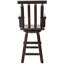Tabouret de bar rustique - fabrication en bois de sapin, chaise avec repose-pieds, accoudoir large, tabouret de cuisine rustique, chaise de bistro haute pour salle à manger, restaurant, pub, 4 pieds, couleur brune