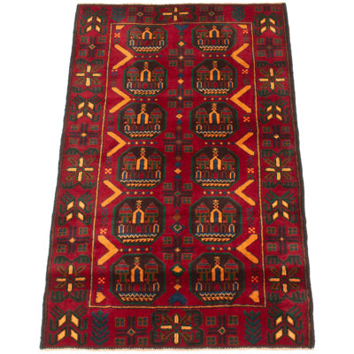 Tapis rouge foncé Dequita 2 pi 9 po x 4 pi 9 po