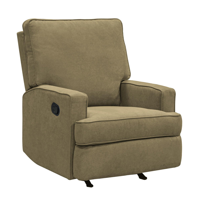 Emily Upholstered Reclining Rocking Chair, Olive Green
