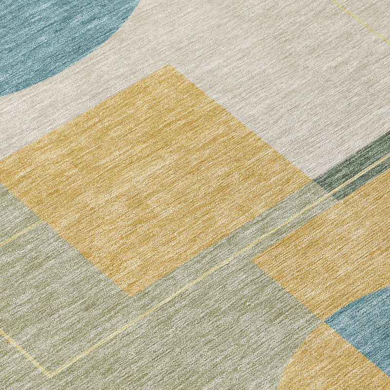 Machine Washable Indoor/Outdoor Chantille ACN2500 Geometric Rug, 5' x 7'6", Basil