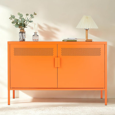 Armoire casier en métal 39 pouces à 2 portes avec étagère intérieure réglable et trous d'aération avec loquets magnétiques
