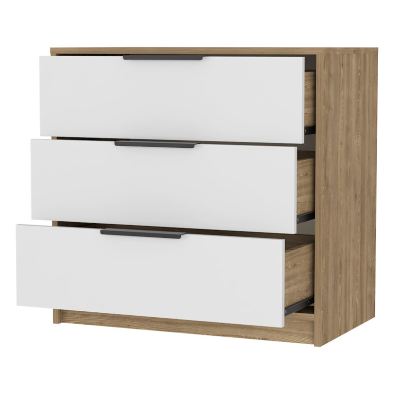 Commode décorative, Blanc / Naturel