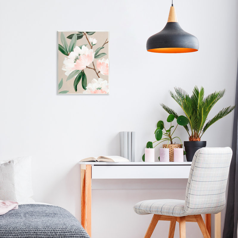 Plaque murale rose Elegance Foliage, design par Alex Black